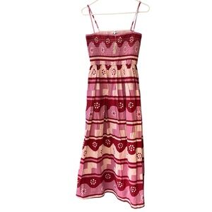NWT Madewell Theo Smocked Sleeveless Midi Dress Large